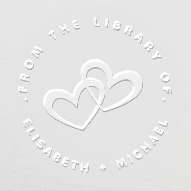 Two Hearts Couple Names From The Library Modern Embosser (Design)