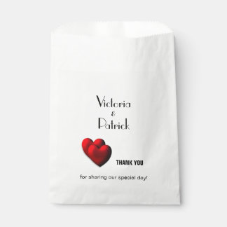 Two Hearts Custom Thank You Favor Bag