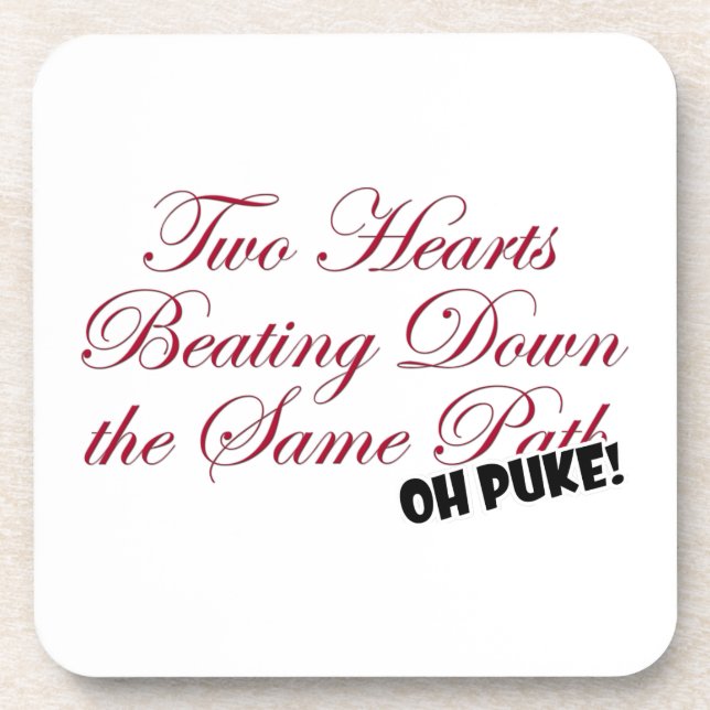 Two Hearts Drink Coaster (Front)