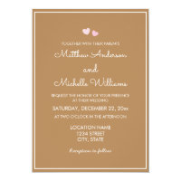 Two Hearts Elegant Minimalist Wedding Invitation