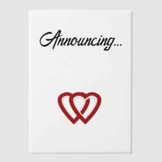 Two hearts engagement announcement