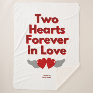 Two Hearts Forever In Love Large Sherpa Blanket