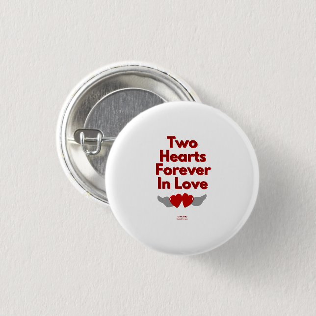 Two Hearts Forever In Love Round Button (Front & Back)