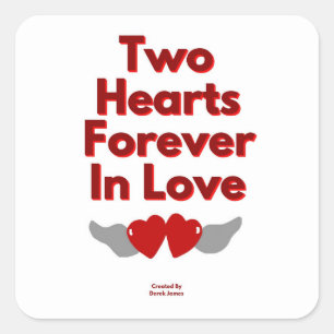 Two Hearts Forever In Love Square Sticker