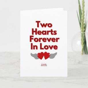 Two Hearts Forever In Love Vertical Greeting Card