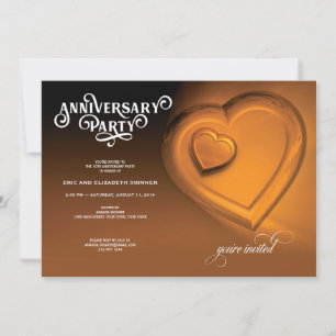 Two Hearts, Gold Anniversary Party Invitation