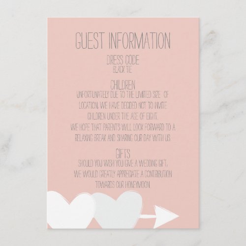 Two Hearts Guest Information Enclosure Card