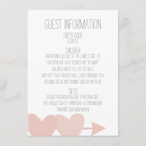 Two Hearts Guest Information Enclosure Card