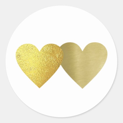 two hearts in love  classic round sticker