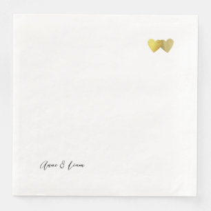 Two Hearts in Love custom printed Paper Dinner Napkins