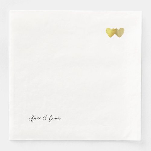 Two Hearts in Love custom printed Paper Dinner Napkins