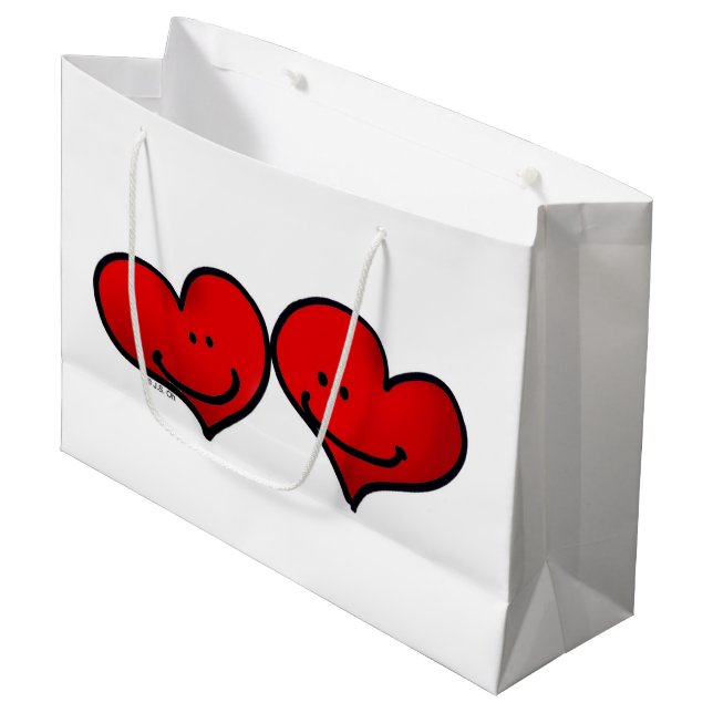 two hearts in love large gift bag (Front Angled)