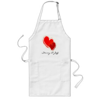 Two hearts in love long apron
