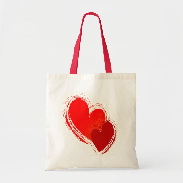 Two hearts in love tote bag (Front)