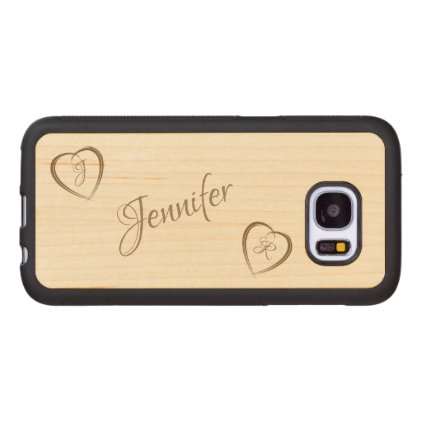 Two Hearts in Love Wood Samsung Galaxy S7 Case