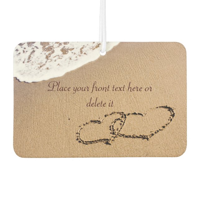 Two Hearts In The Sand Air Freshener (Front)