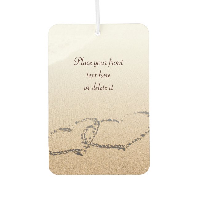 Two Hearts In The Sand Air Freshener (Front)