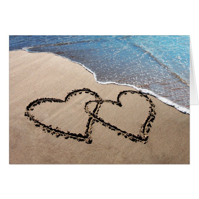Two Hearts In The Sand Cards (Front Horizontal)