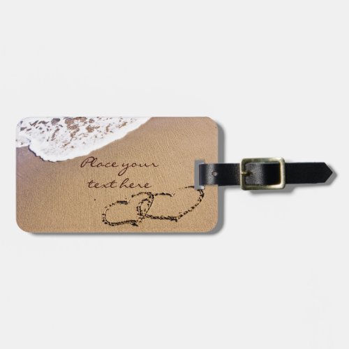 Two Hearts In The Sand Luggage Tag