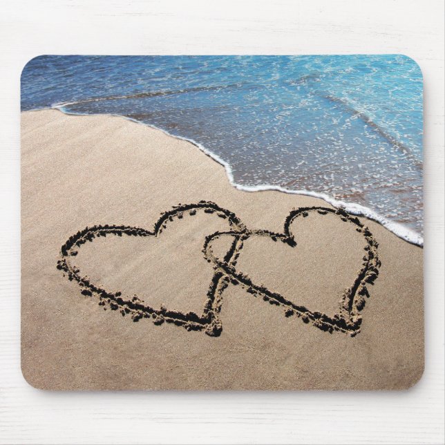 Two Hearts In The Sand Mousepad (Front)