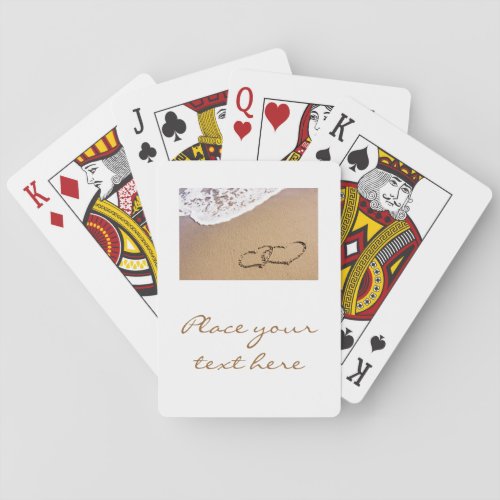 Two Hearts In The Sand Playing Cards
