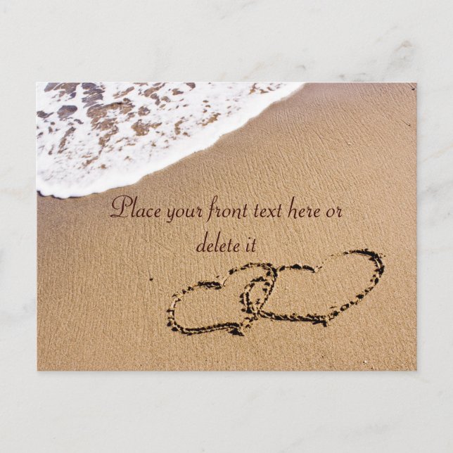 Two Hearts In The Sand Postcard (Front)