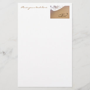 Two Hearts In The Sand Stationery
