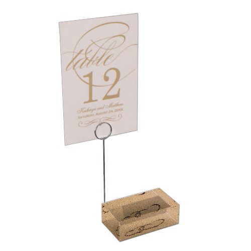 Two Hearts In The Sand Table Number Holder