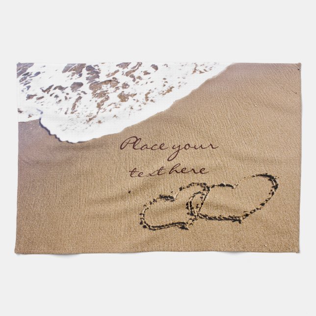 Two Hearts In The Sand Towel (Horizontal)