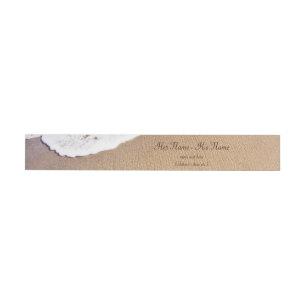 Two Hearts In The Sand Wrap Around Address Label