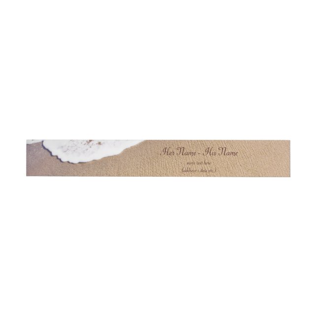Two Hearts In The Sand Wrap Around Address Label (Individual)