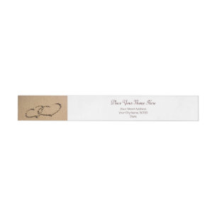 Two Hearts In The Sand Wrap Around Address Label