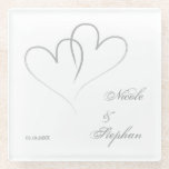 Two Hearts Intertwined Glass Coaster at Zazzle