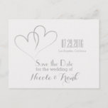 Two Hearts Intertwined Save The Date -silver Announcement Postcard at Zazzle
