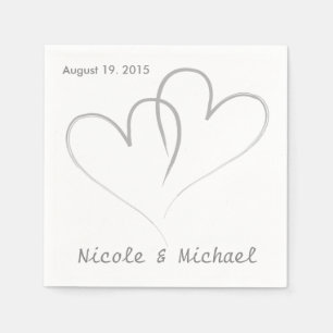 Two hearts intertwined Wedding Paper Napkins. Napkins