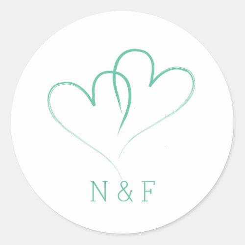 Two Hearts intertwined _ Wedding Round Sticker
