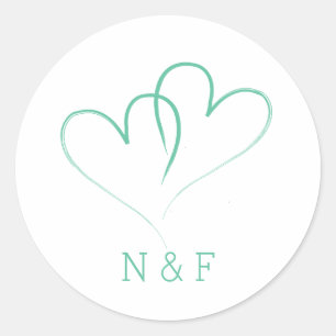 Two Hearts intertwined - Wedding Round Sticker