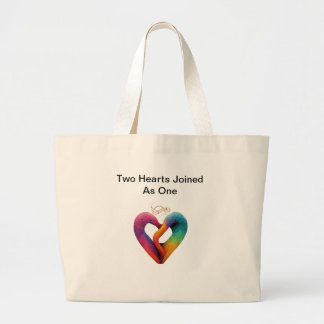 Two Hearts Joined As One Large Tote Bag