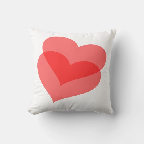 two hearts joined together throw pillow