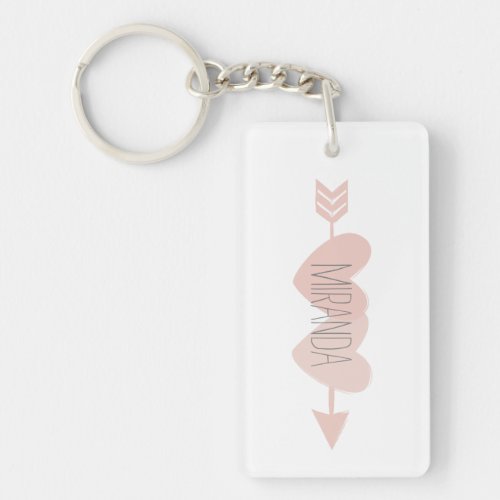 Two Hearts Key Ring white