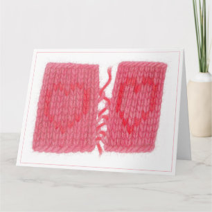 TWO HEARTS KNIT Big Valentine's Day Card
