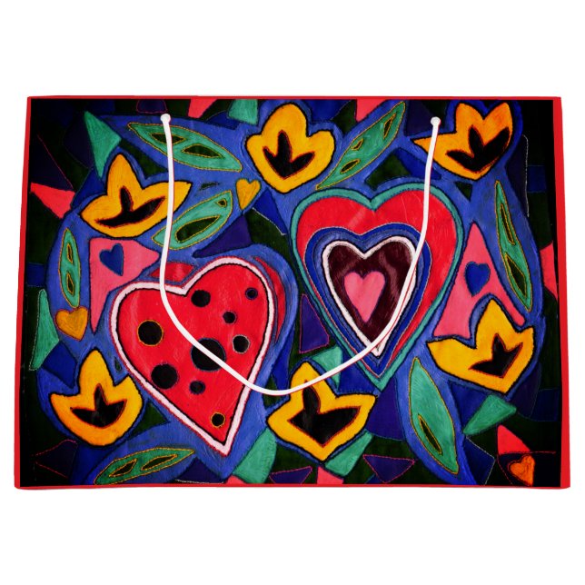 Two hearts large gift bag (Front)