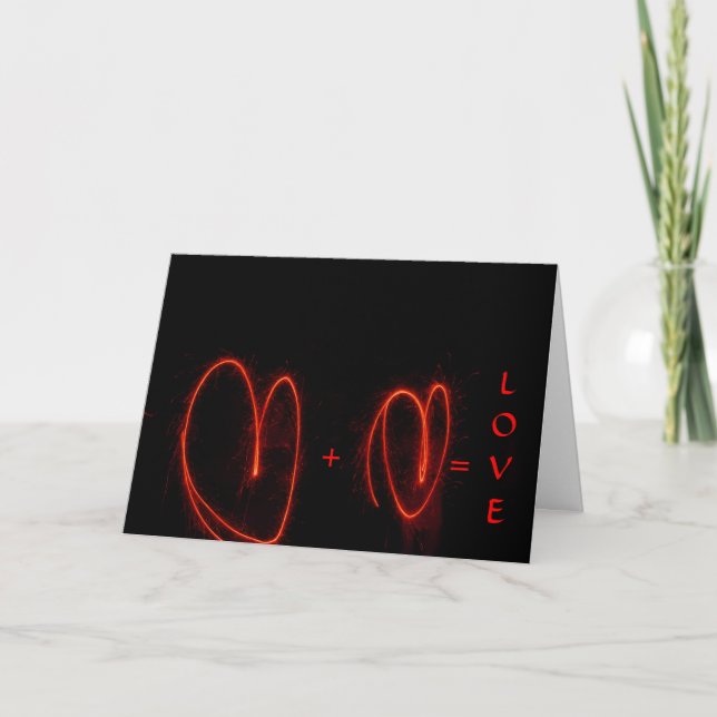 Two Hearts = Love Card (Front)