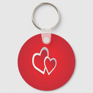 Two Hearts = Love Keychain