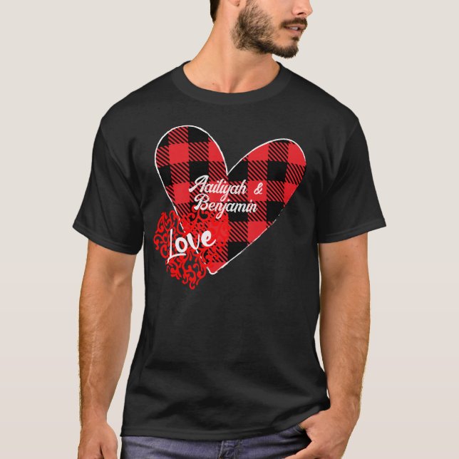 Two hearts Love personalize T-Shirt (Front)