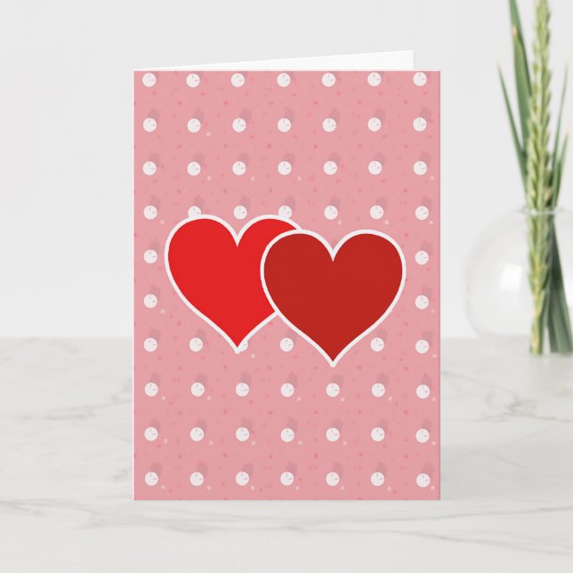 Two Hearts Love Time Keepsake Card (Front)