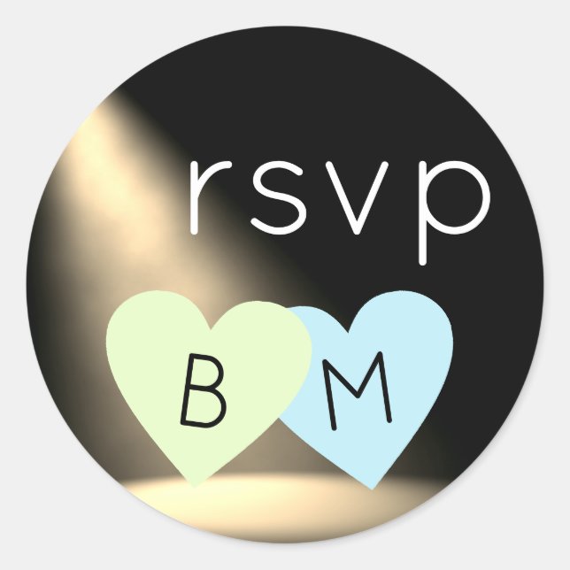 Two Hearts . Love Wedding rsvp  Classic Round Sticker (Front)