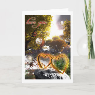 Two Hearts "Love You" Card