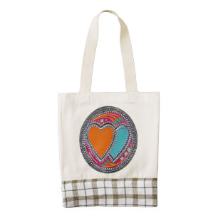 Two Hearts Lovely For You Zazzle HEART Tote Bag