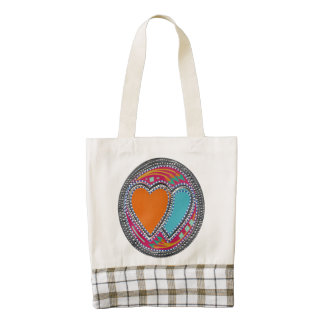 Two Hearts Lovely For You Zazzle HEART Tote Bag